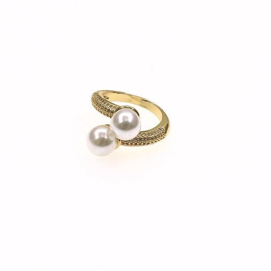 TWO PEARL RING